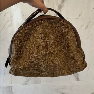 BORBONESE Suede textured Dual handle crossbody with coin pouch